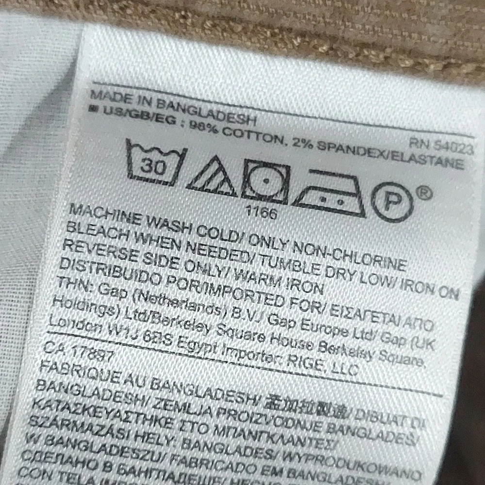 Banana Republic Corduroy Pants Mens 34x30 Dark Tundra Brown Slim Fit 559275-01